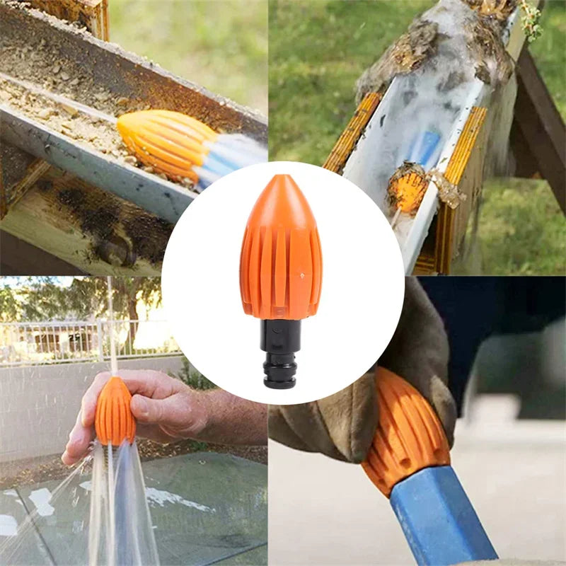 Home Sewer Pressure Washer Nozzle, High-Power Roof Drainage Pipe Cleaner, Flusher Attachment for Garden Hose, Drain Pipe