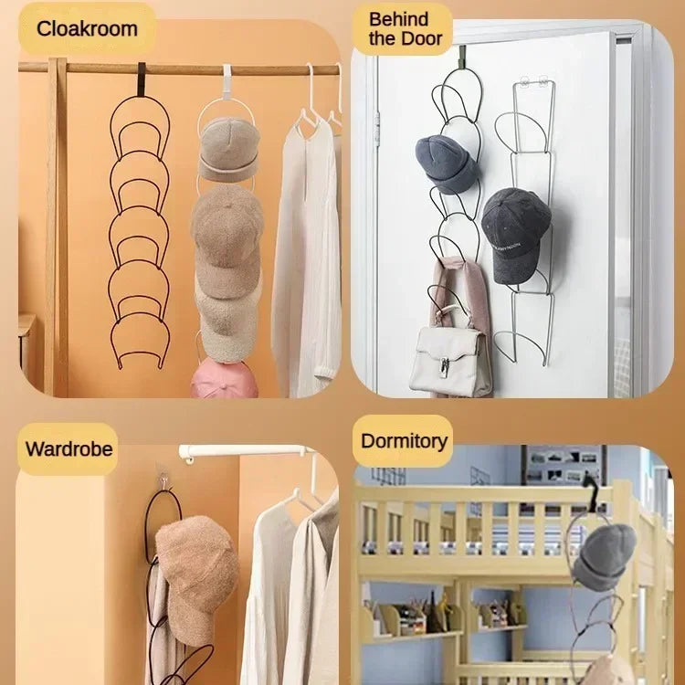 5-Hook Storage Rack Organizer, Space-Saving Hat, Scarf, Bag Hanger for Closet, Bedroom, or Door