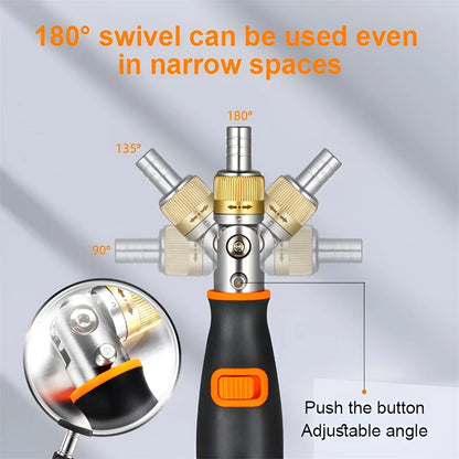 10 In 1 Multi Angle Ratchet Screwdriver Portable Adjustable Repair Tools Hidden Bit Magazine Bidire 4