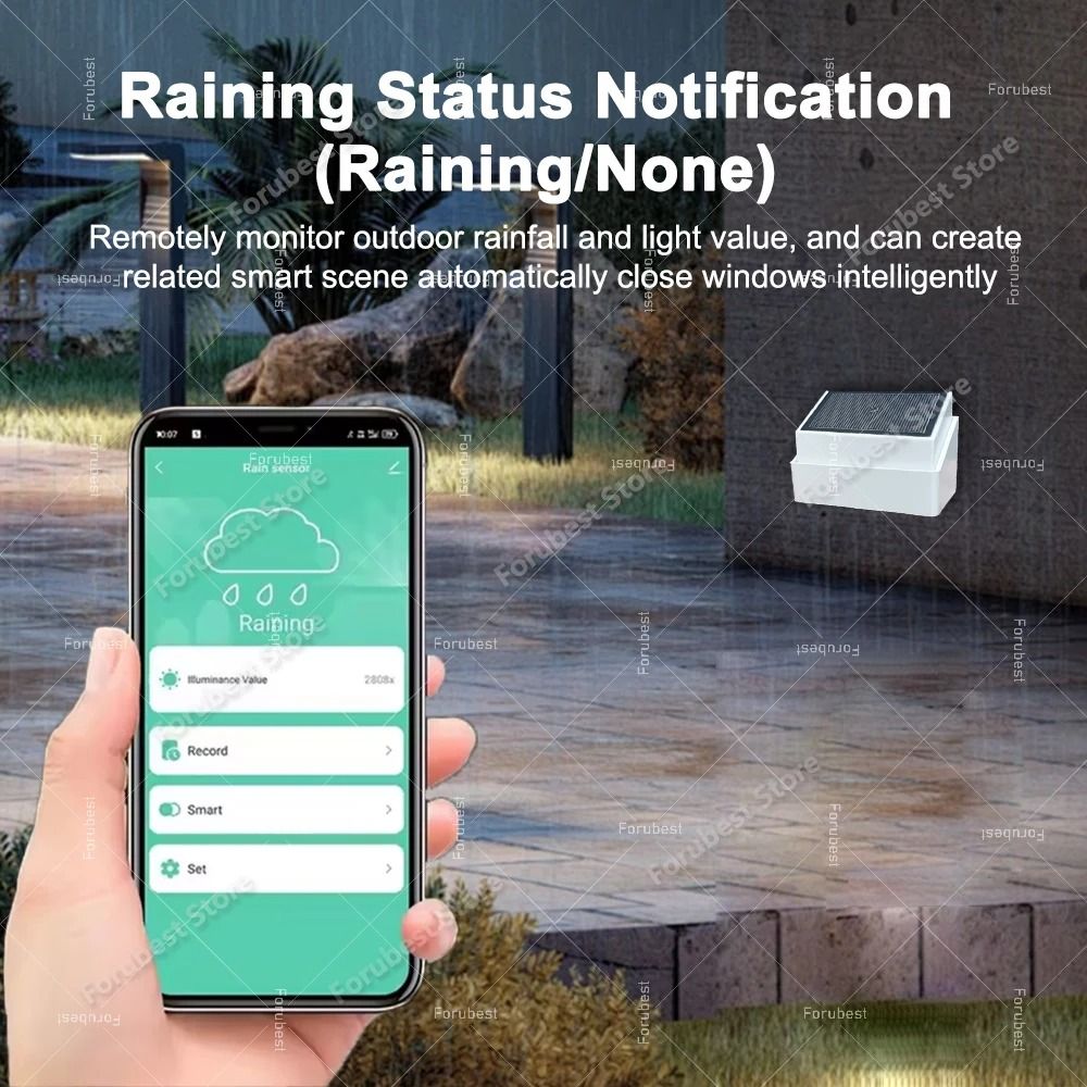 2 In 1 Zigbee Rain Detector With Brightness Sensor For Smart Home Automation 1