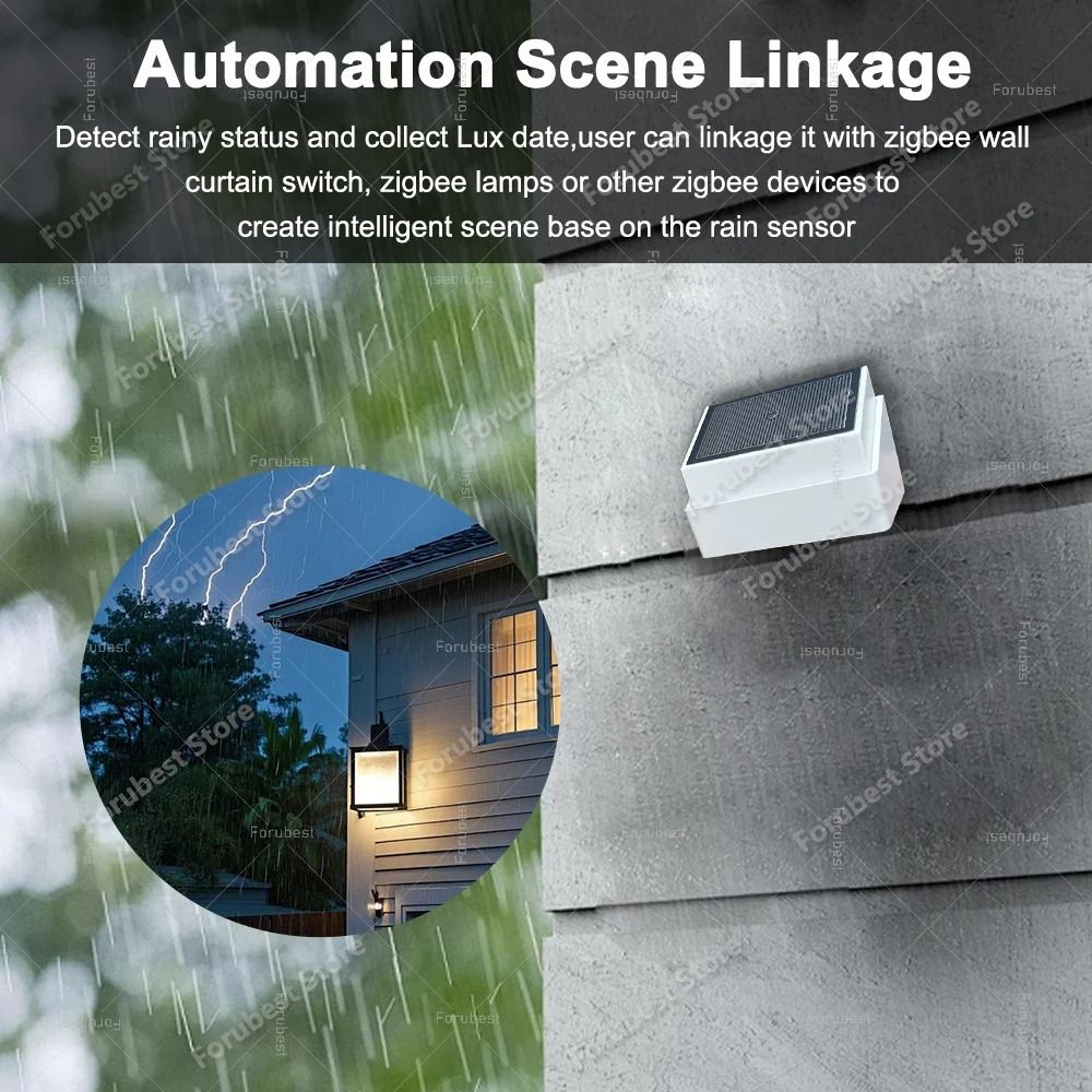 2 In 1 Zigbee Rain Detector With Brightness Sensor For Smart Home Automation 2