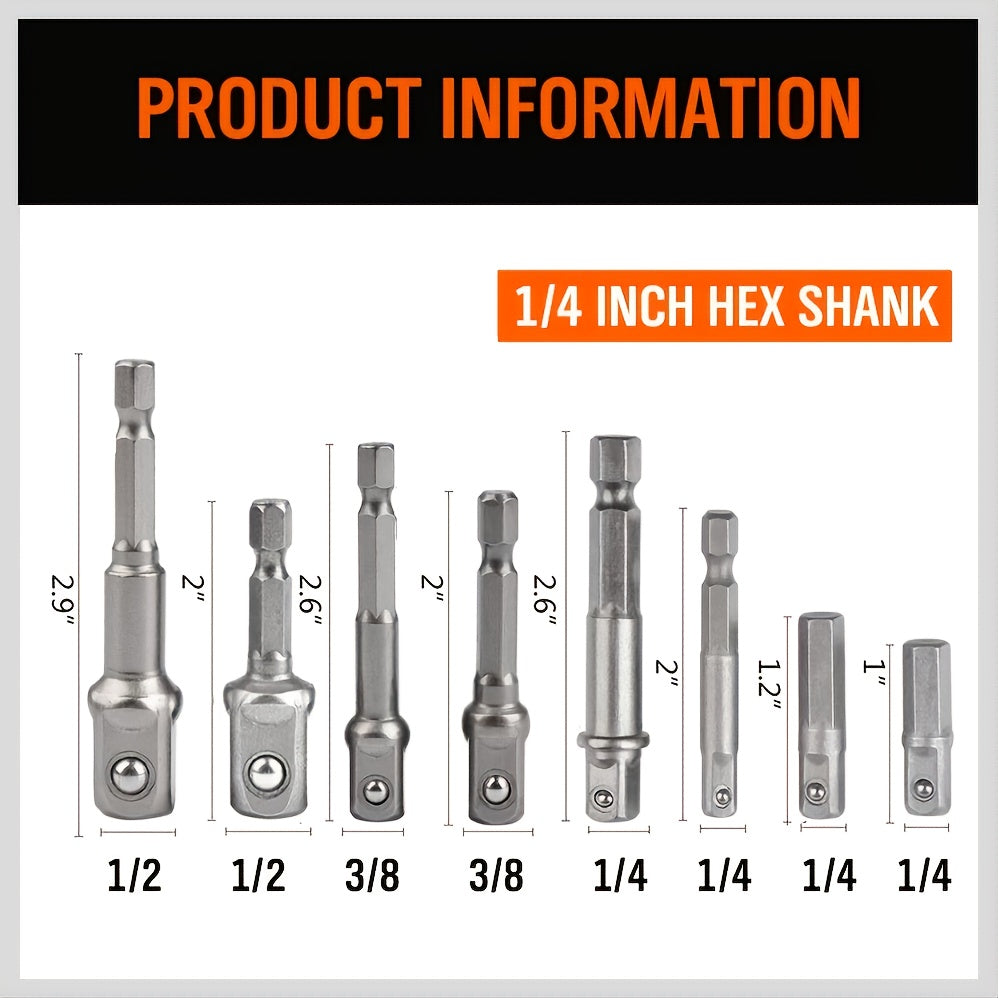 Drill Socket Adapter Set Hex Shank Extension For Impact Driver Square Head Drill Bit Durable Hand T 2