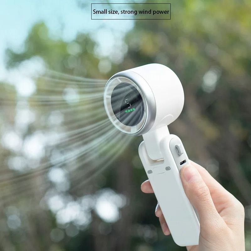 Mini High Speed Handheld Fan with USB Charging and Digital Display