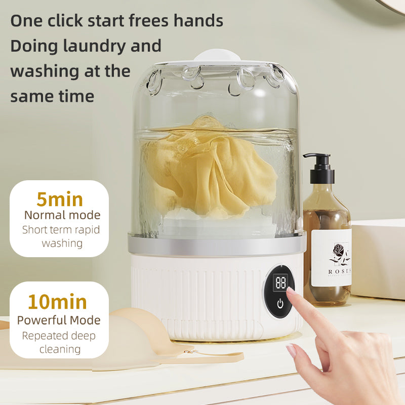 Mini Household Electric Washing Machine, Wireless Charging Cup for Underwear & Socks