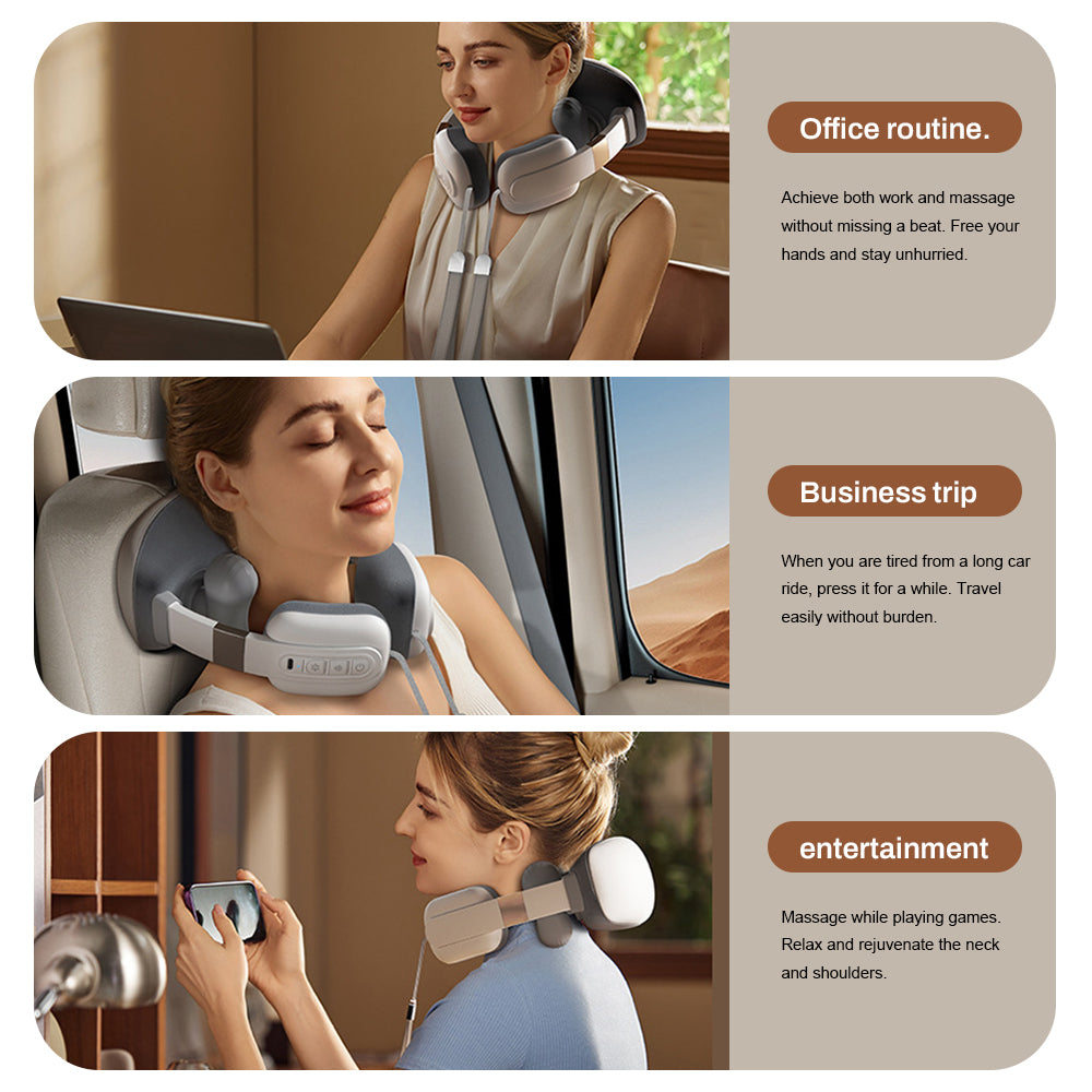 Fully Wrapped Shoulder & Neck Massage Shawl, Simulated Finger Multifunctional Massager with Adjustable Gears, Heating