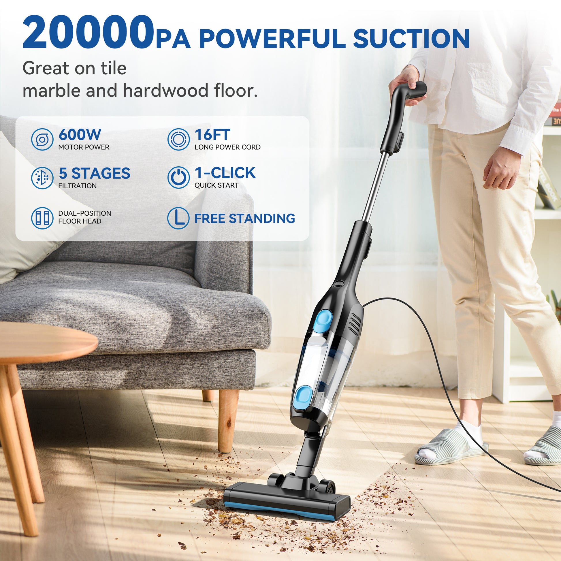 INSE R3S Corded Vacuum Cleaner 16Kpa Powerful Suction 6M Long Cord For Car  Hard Floor Cleaning 1