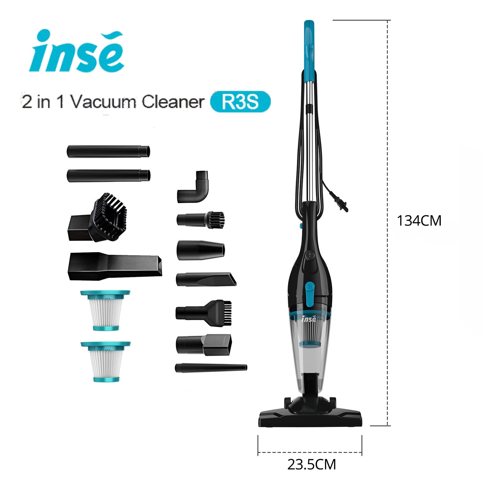 INSE R3S Corded Vacuum Cleaner 16Kpa Powerful Suction 6M Long Cord For Car  Hard Floor Cleaning 5