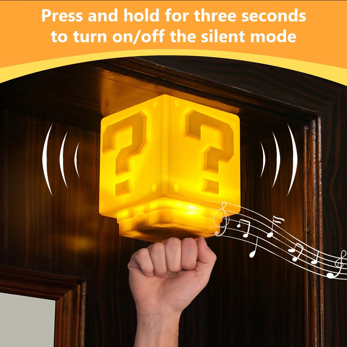USB Rechargeable LED Question Mark Night Light with Music Anime Peripheral Bedside Lamp for Kids Room Gift