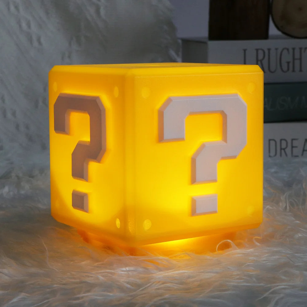 USB Rechargeable LED Question Mark Night Light with Music Anime Peripheral Bedside Lamp for Kids Room Gift