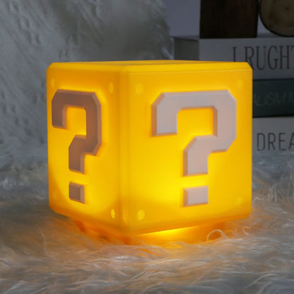 USB Rechargeable LED Question Mark Night Light with Music Anime Peripheral Bedside Lamp for Kids Room Gift