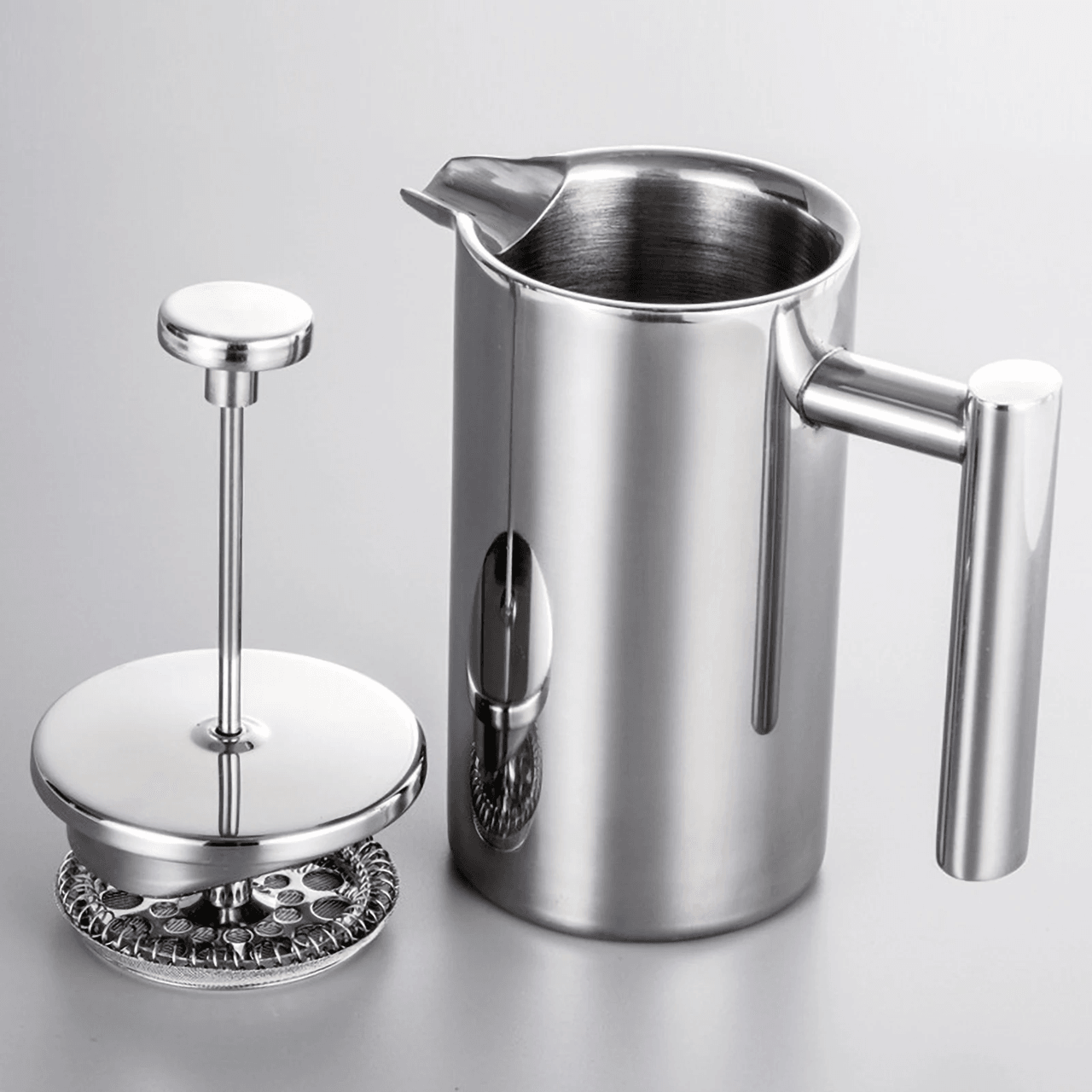 Brew Master Double Wall Stainless Steel French Press Coffee Maker