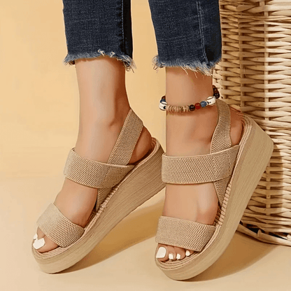 Elevate Womens Wedge Platform Sandals with Ankle Strap
