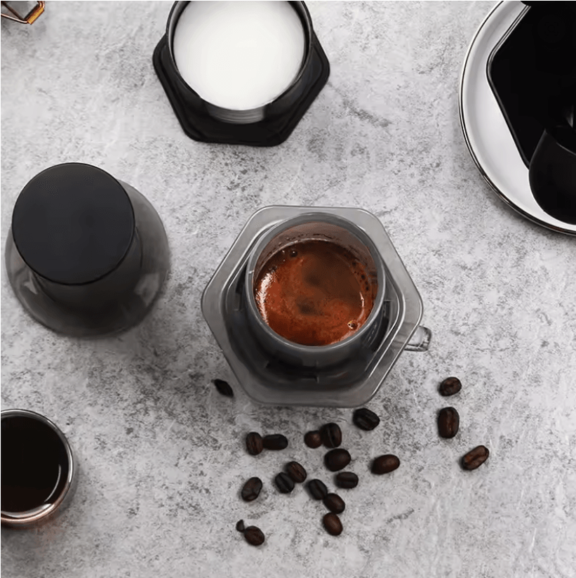 BrewEase Portable Espresso Coffee Maker With French Press Design 1