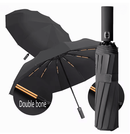 Automatic Windproof Folding Umbrella with UV Protection and Durable Frame