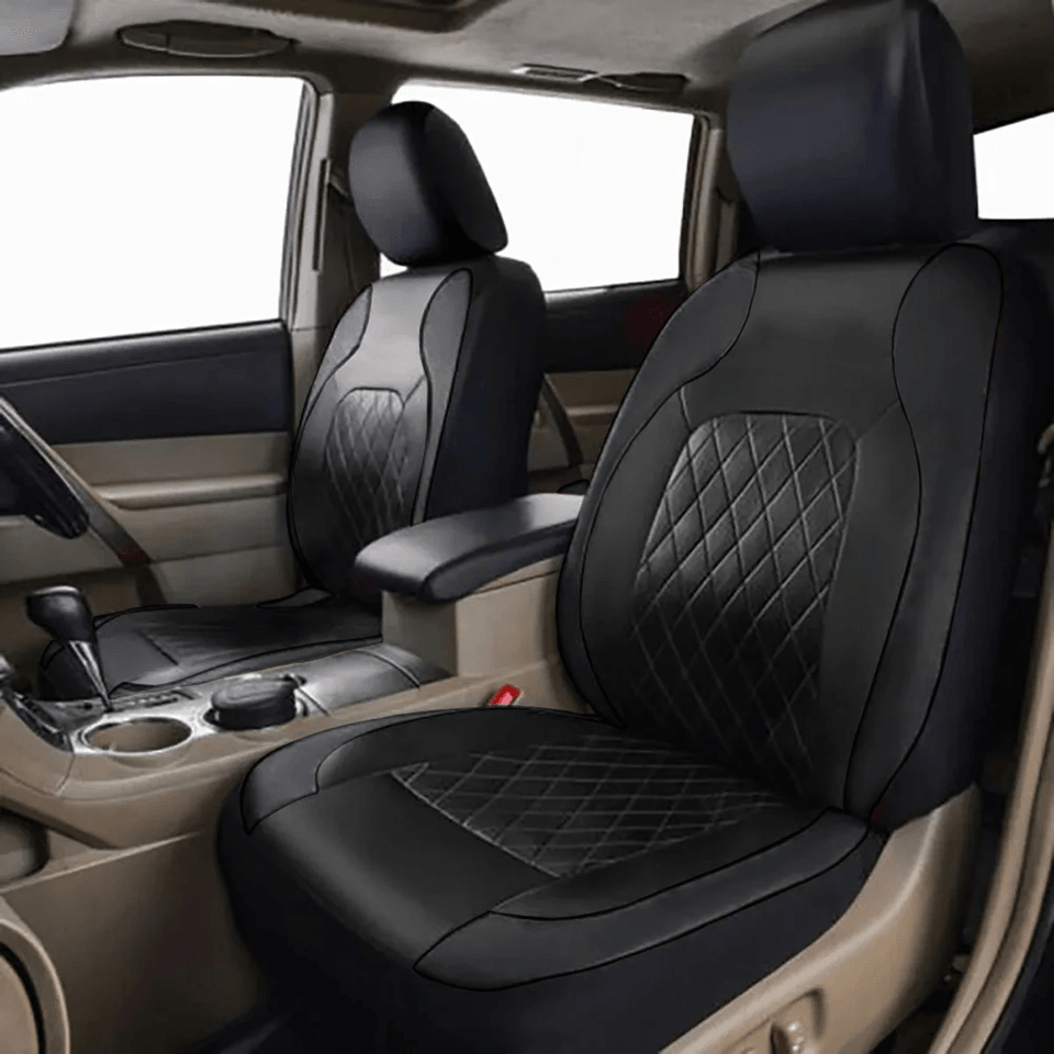 All Season PU Leather Car Seat Covers Waterproof Full Surround Universal Fit 2