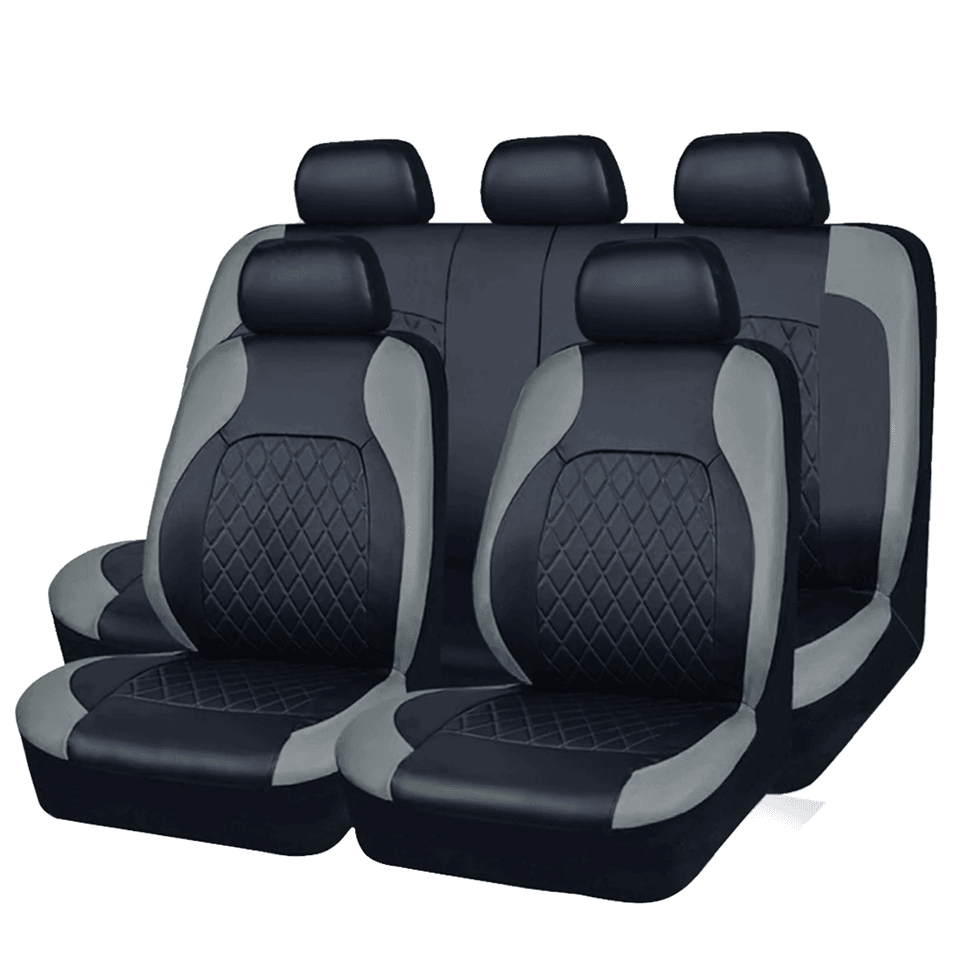 All Season PU Leather Car Seat Covers Waterproof Full Surround Universal Fit 4