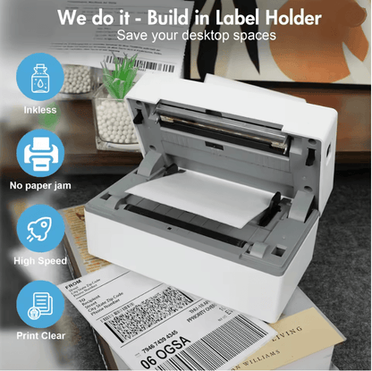 Portable Thermal Label Printer 300DPI Wireless Bluetooth USB For Small Business 2