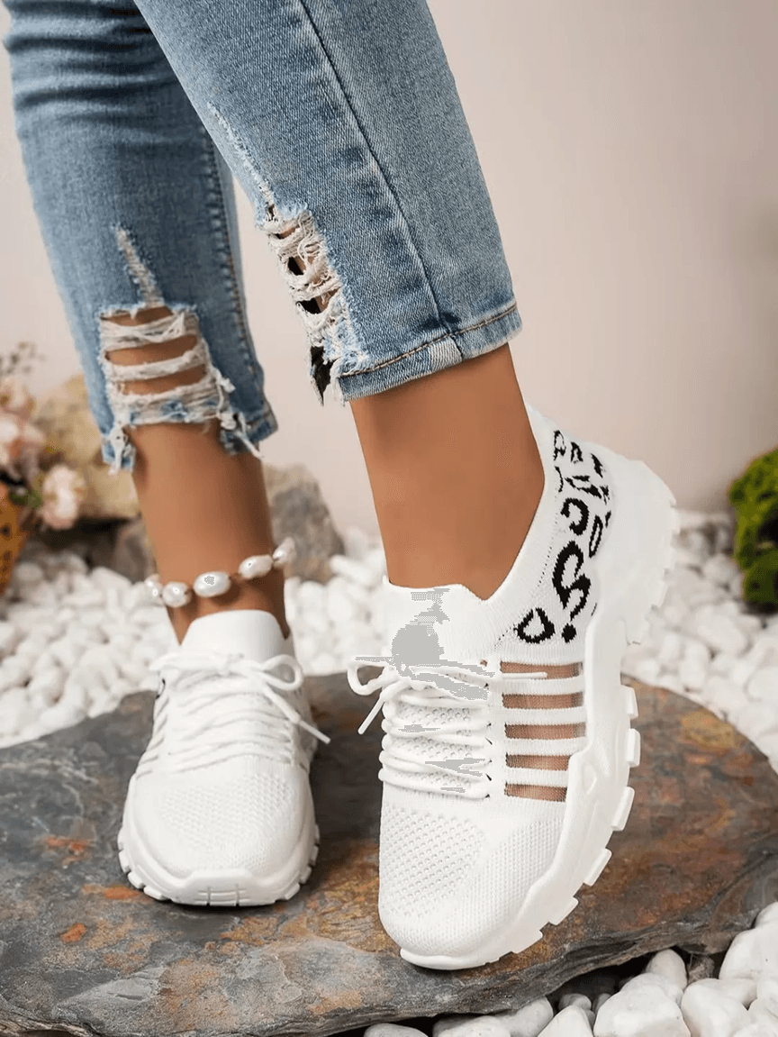 Leopard Print Womens Sneakers Lightweight Breathable Casual Shoes 3