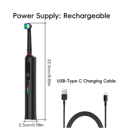 Rechargeable Electric Toothbrush With Rotating Brush Head Compatible With Oral B 2