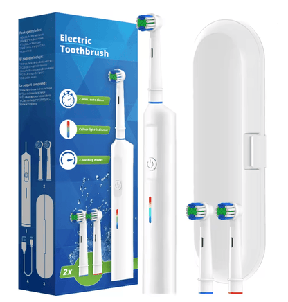 Rechargeable Electric Toothbrush With Rotating Brush Head Compatible With Oral B 4