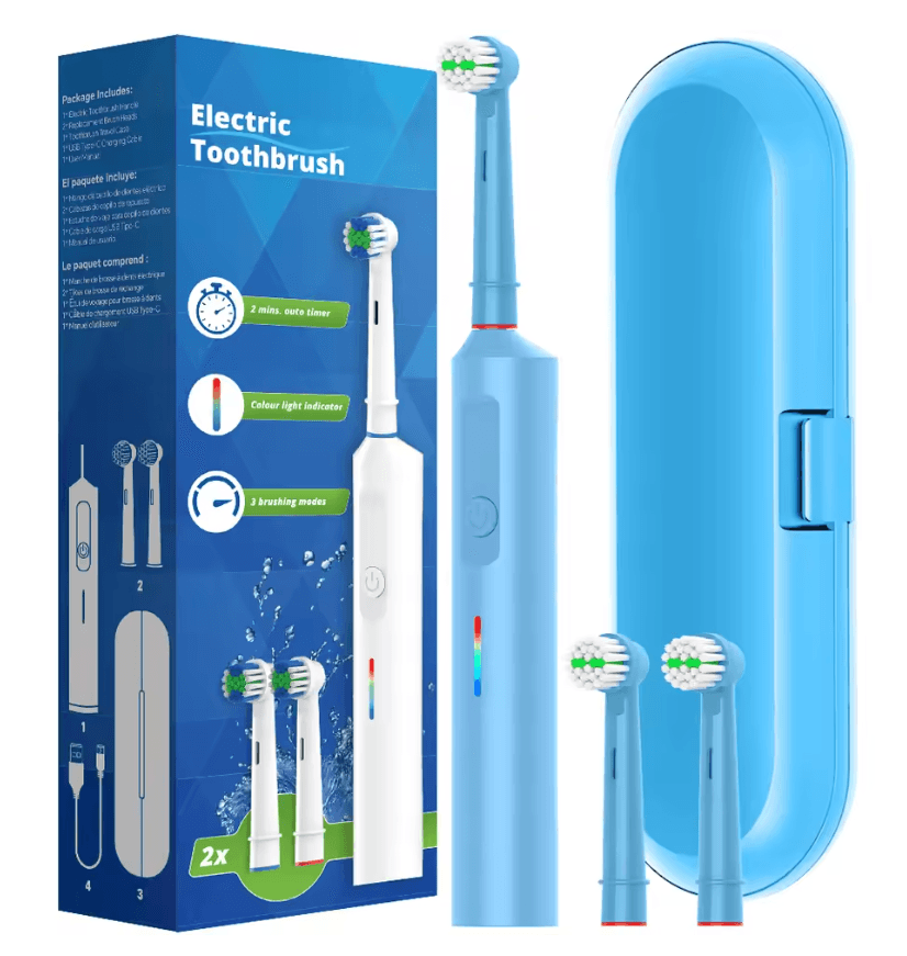 Rechargeable Electric Toothbrush With Rotating Brush Head Compatible With Oral B 5