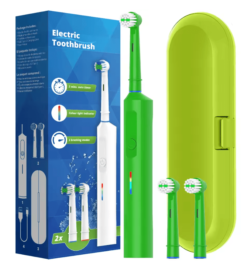 Rechargeable Electric Toothbrush With Rotating Brush Head Compatible With Oral B 6