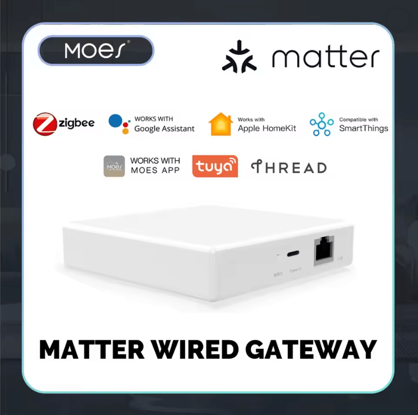 MOES Matter Gateway Smart Home Hub with Tuya Zigbee and Voice Control