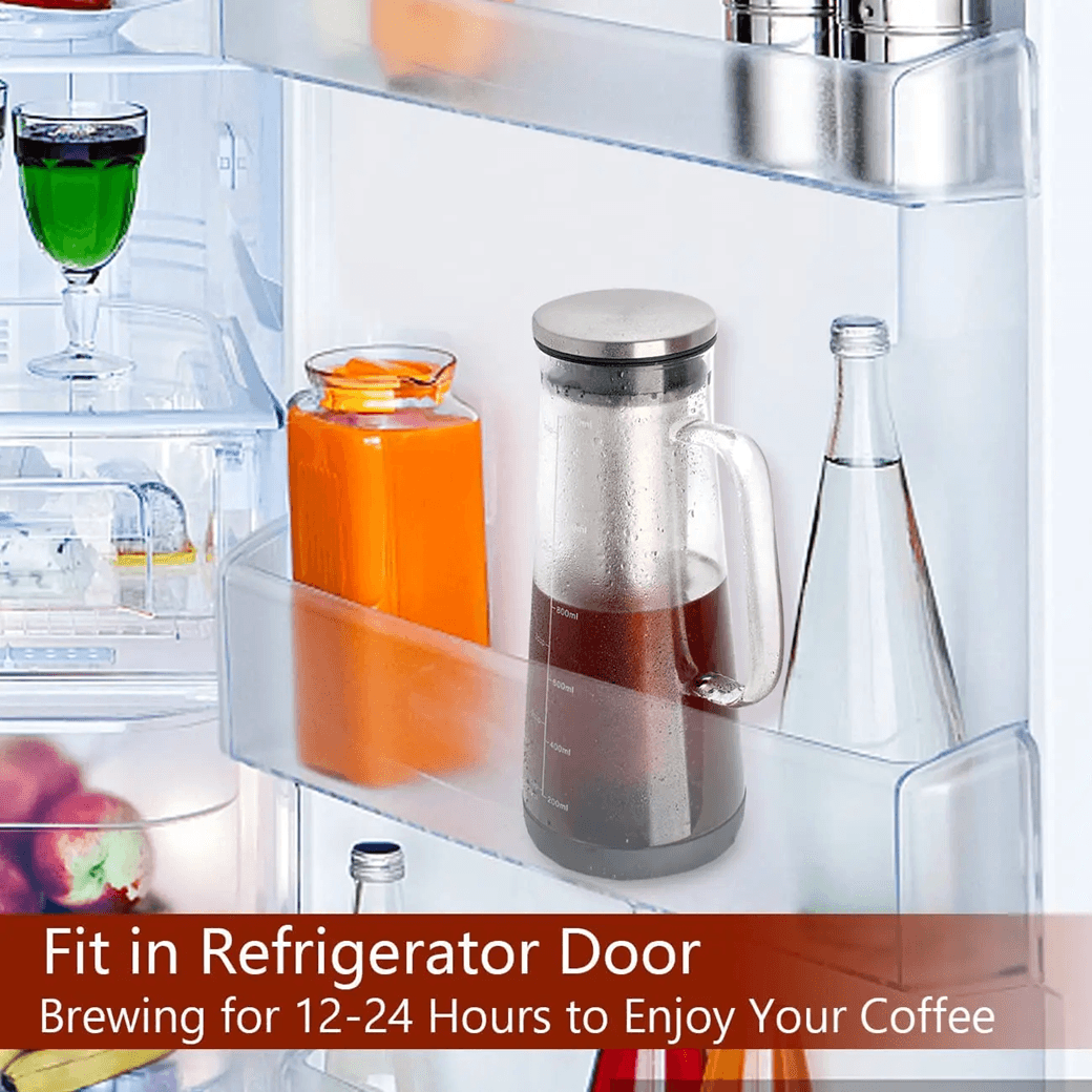 Airtight Cold Brew Coffee Maker And Tea Infuser 34oz Glass Carafe With Stainless Steel Filter 1
