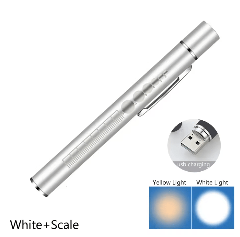 USB Rechargeable Medical Pen Light LED Nursing Flashlight With Pocket Clip 5