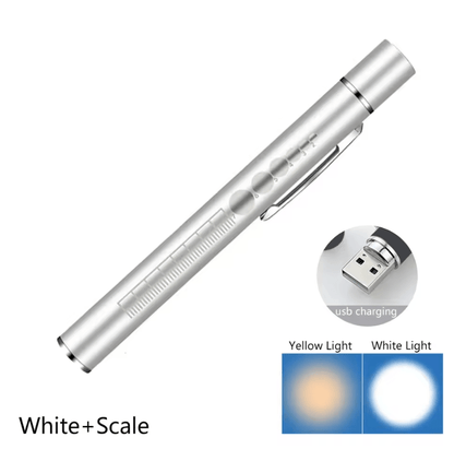 USB Rechargeable Medical Pen Light LED Nursing Flashlight With Pocket Clip 5