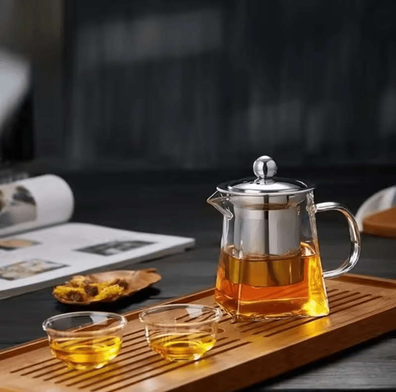 Heat Resistant Glass Teapot With Stainless Steel Infuser Clear Kettle For Loose Leaf Tea And Coffee 1