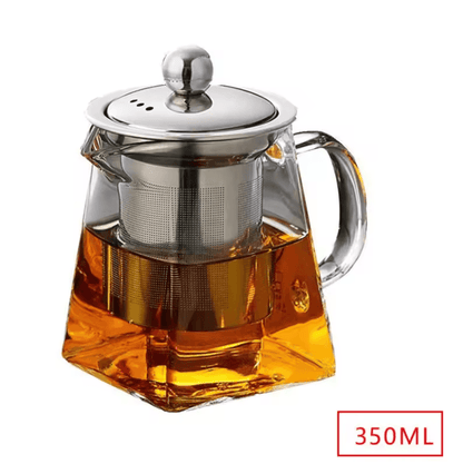 Heat Resistant Glass Teapot With Stainless Steel Infuser Clear Kettle For Loose Leaf Tea And Coffee 3