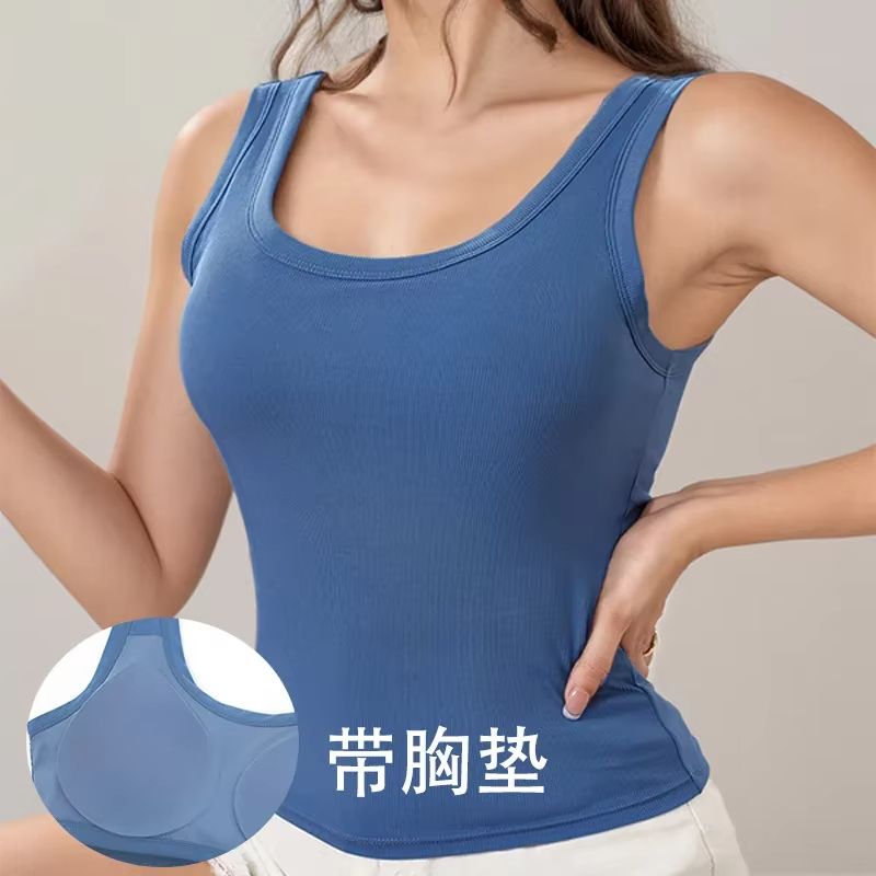 Plus Size Suspender Camisole Top  Builtin Bra With Wide Shoulder Straps 1