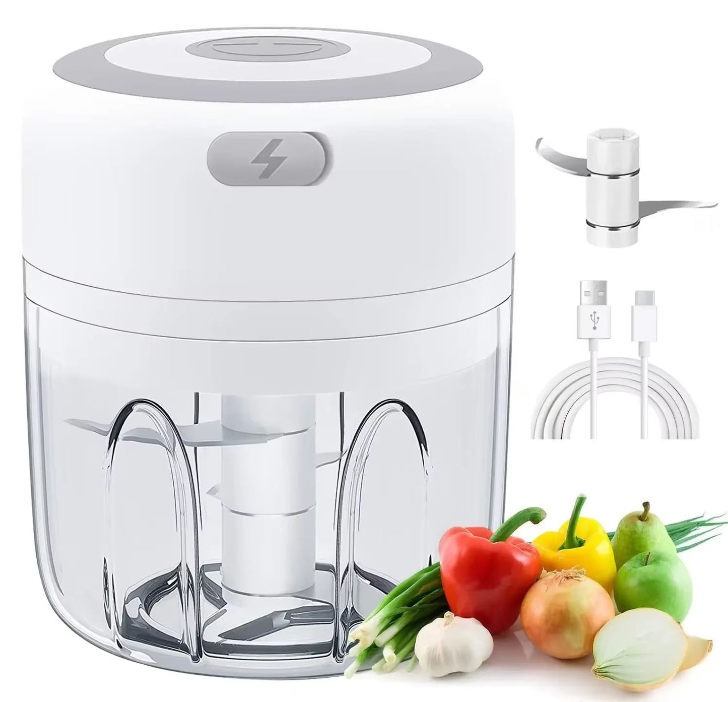 300ML Electric Garlic Chopper – USB Rechargeable Mini Food Processor