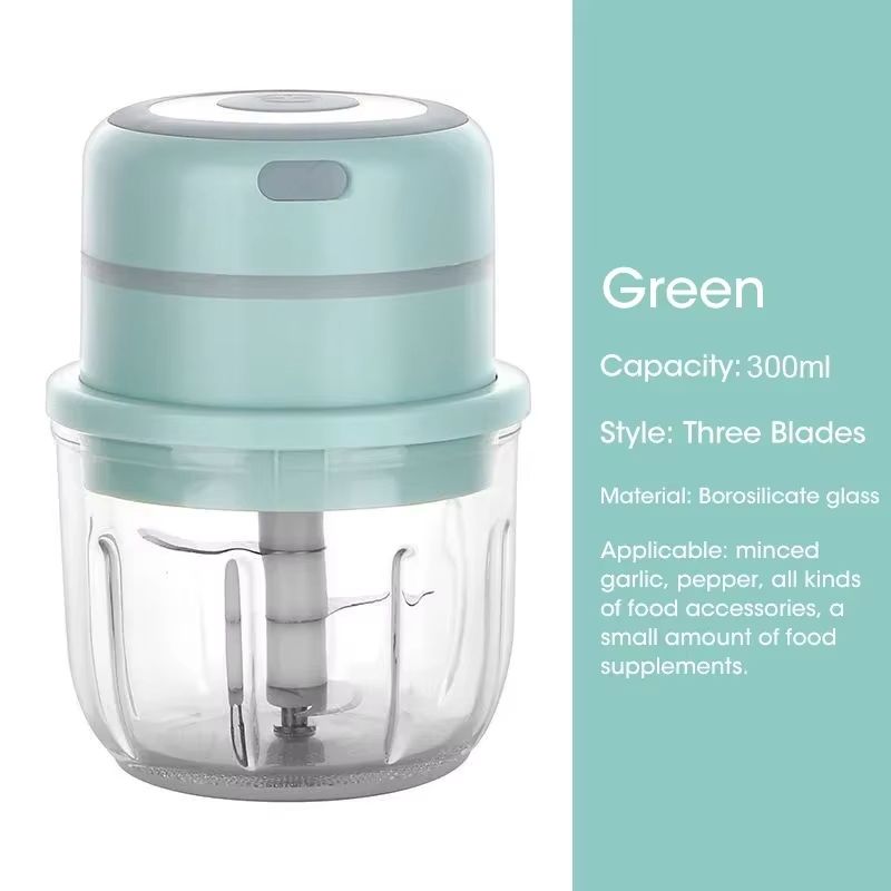 300ML Electric Garlic Chopper  USB Rechargeable Mini Food Processor 13