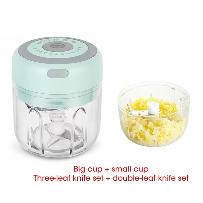 300ML Electric Garlic Chopper  USB Rechargeable Mini Food Processor 16