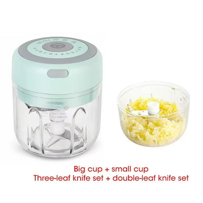 300ML Electric Garlic Chopper  USB Rechargeable Mini Food Processor 16