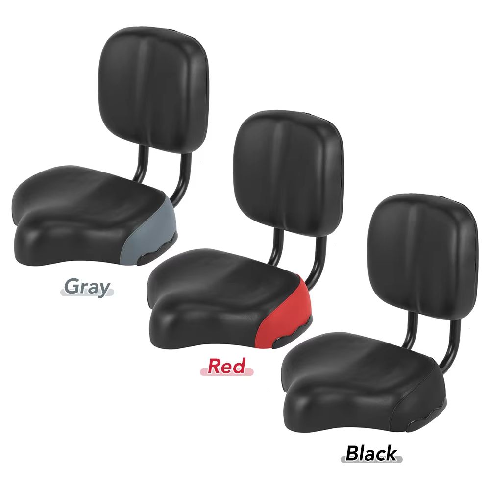 Comfort Wide Bike Seat With Backrest  Padded Bicycle Saddle For Men  Women 4