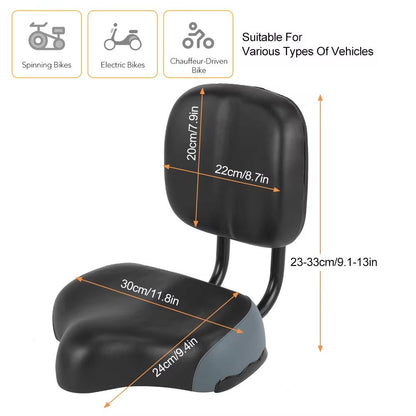 Comfort Wide Bike Seat With Backrest  Padded Bicycle Saddle For Men  Women 5