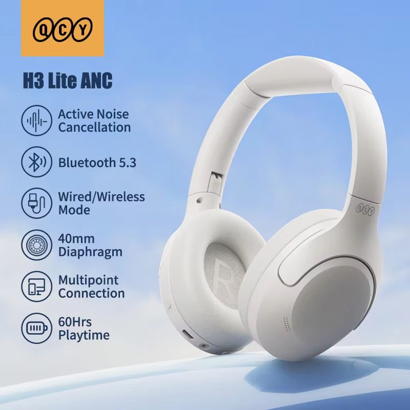 QCY H3 Lite ANC Wireless Headphones – Bluetooth 5.3 Over-Ear Headset with HIFI Sound & 60H Playtime