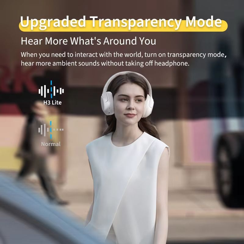 QCY H3 Lite ANC Wireless Headphones  Bluetooth 53 OverEar Headset With HIFI Sound  60H Playtime 3