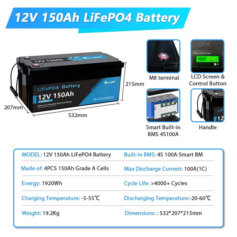 12V 24V LiFePO4 Battery Pack  100Ah 200Ah 280Ah 300Ah Lithium Iron Phosphate With Builtin BMS For S 11