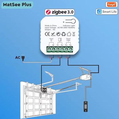 Tuya Smart ZigBee Garage Door Opener with Sensor – App, Alexa & Google Home Control