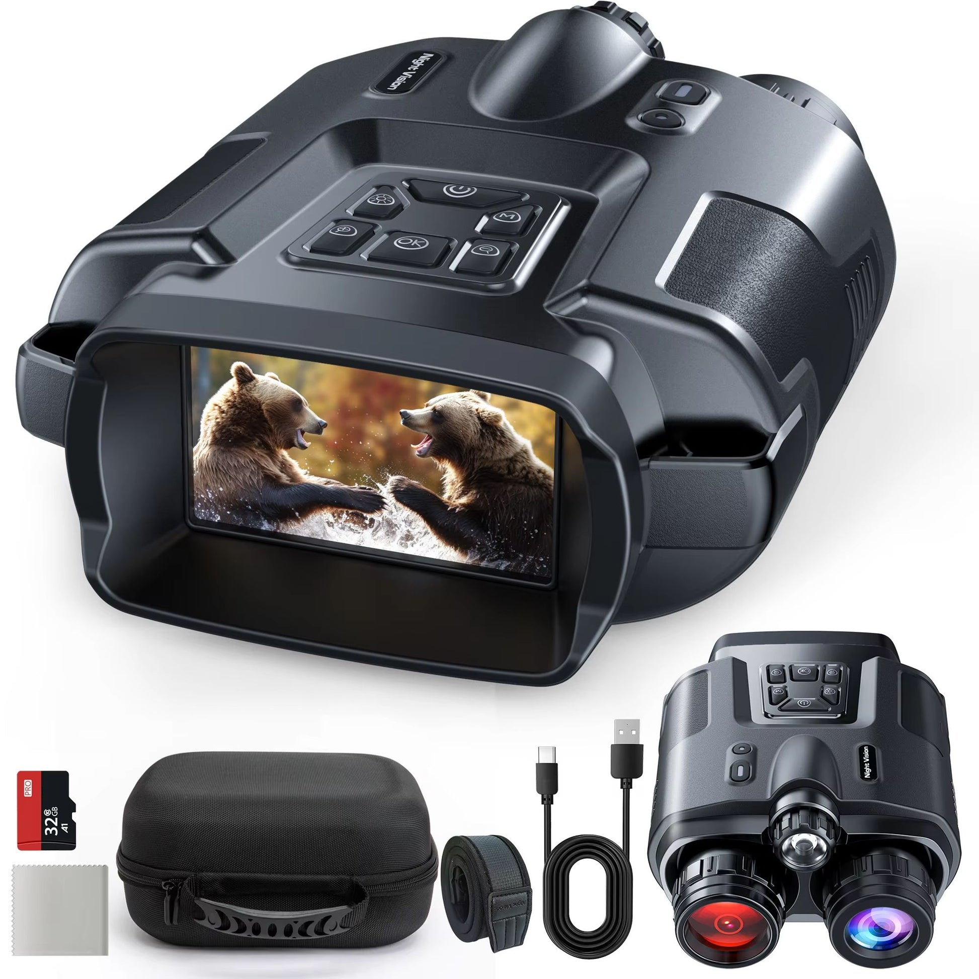 4K Infrared Night Vision Binoculars With 32GB Storage  8X Digital Zoom 6