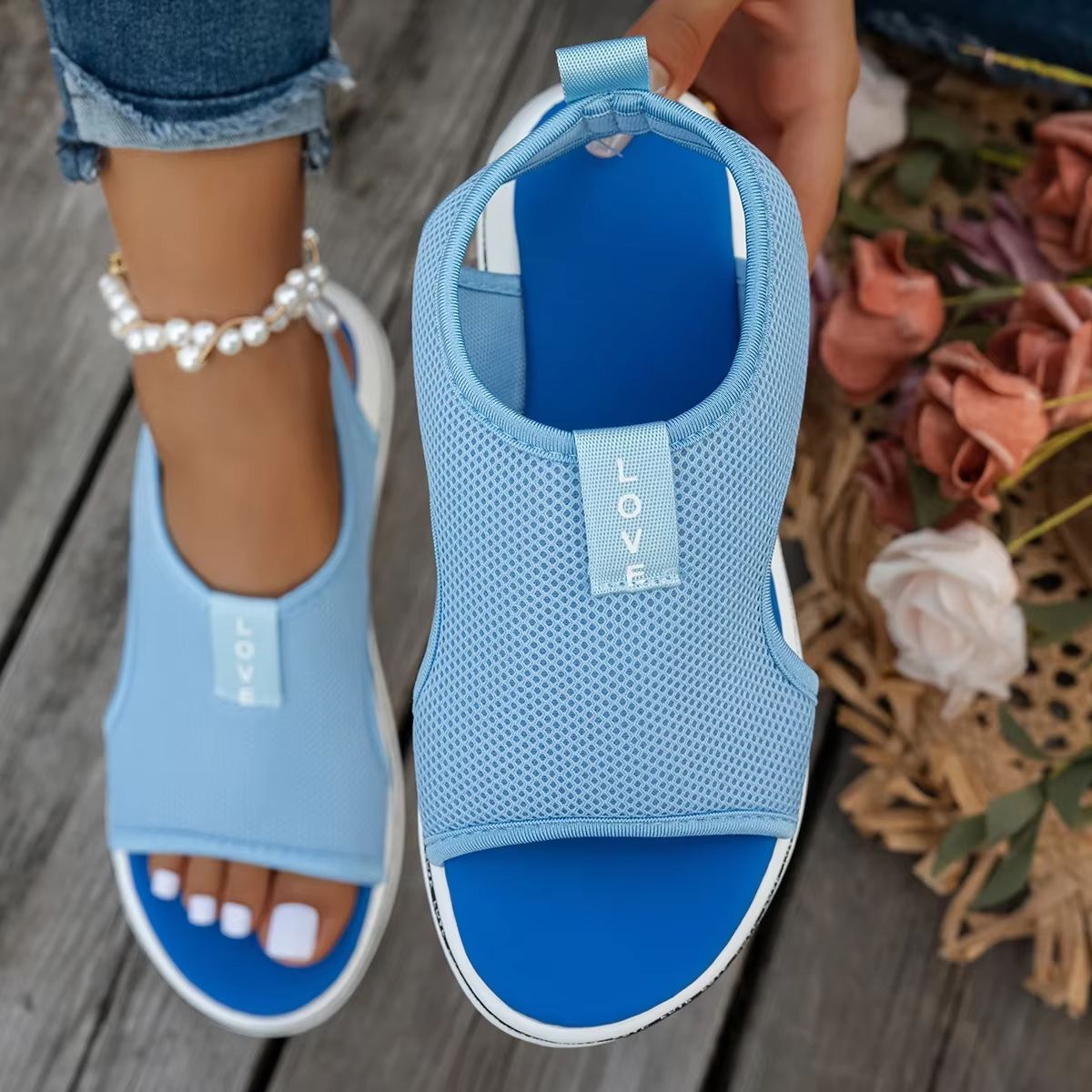 Womens Mesh Platform Sandals  Breathable SlipOn Summer Shoes With Open Toe Design 4
