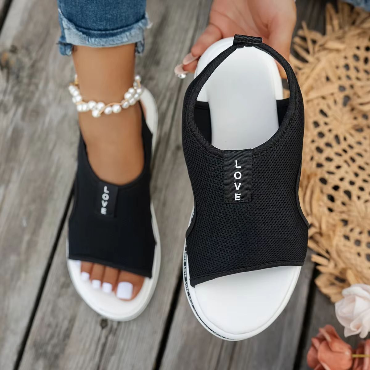 Womens Mesh Platform Sandals  Breathable SlipOn Summer Shoes With Open Toe Design 5