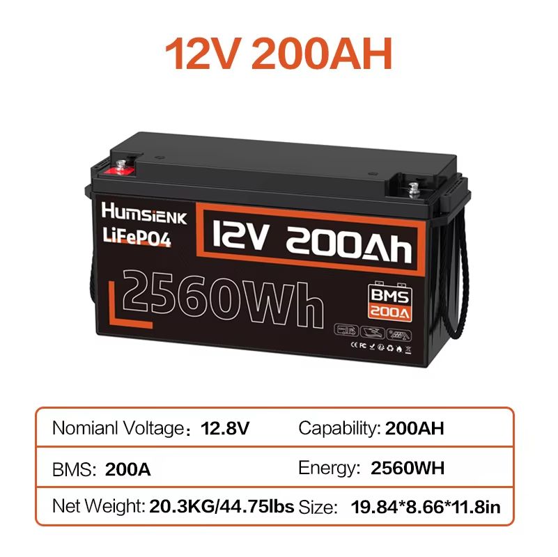 Humsienk LiFePO4 Battery 12V Rechargeable Cells With BMS  20Ah To 314Ah 15000 Cycle Deep Cycle Batt 8