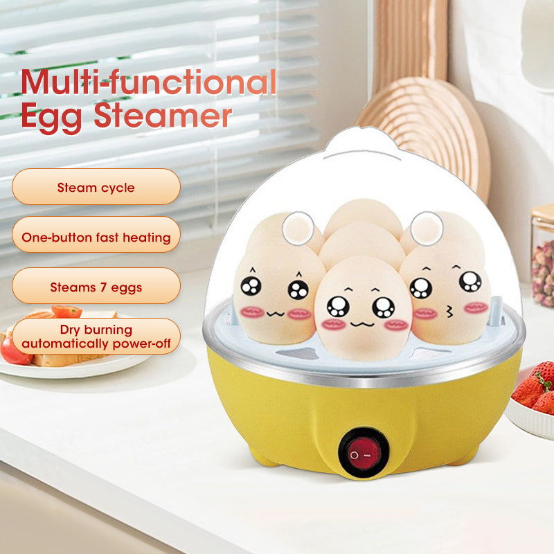 7-Egg Capacity Automatic Shut-Off Egg Cooker, Multi-Functional Boiled Egg Machine for Perfect Breakfasts