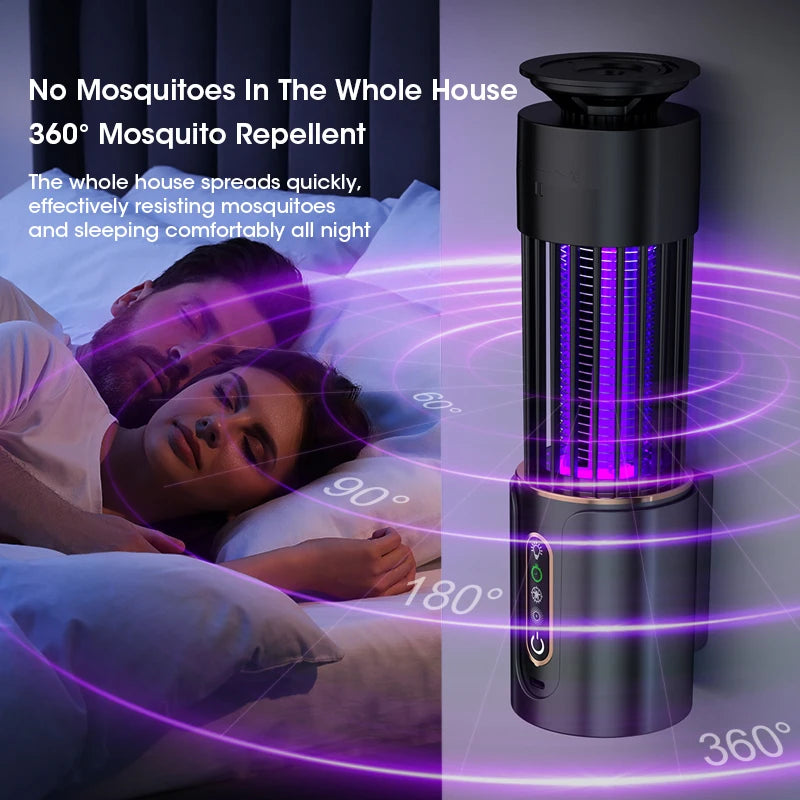 360° USB Rechargeable Mosquito Killer Lamp, Portable Outdoor Insect Killer, Camping Lantern with Timing Function