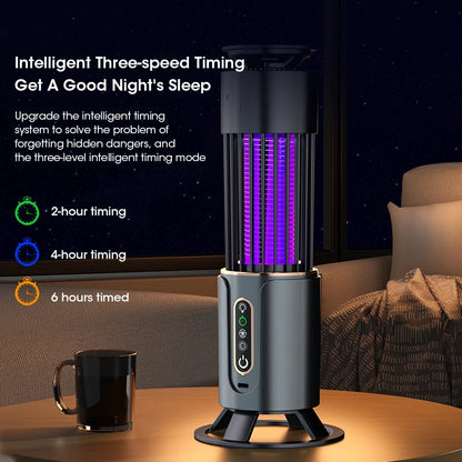 360° USB Rechargeable Mosquito Killer Lamp, Portable Outdoor Insect Killer, Camping Lantern with Timing Function
